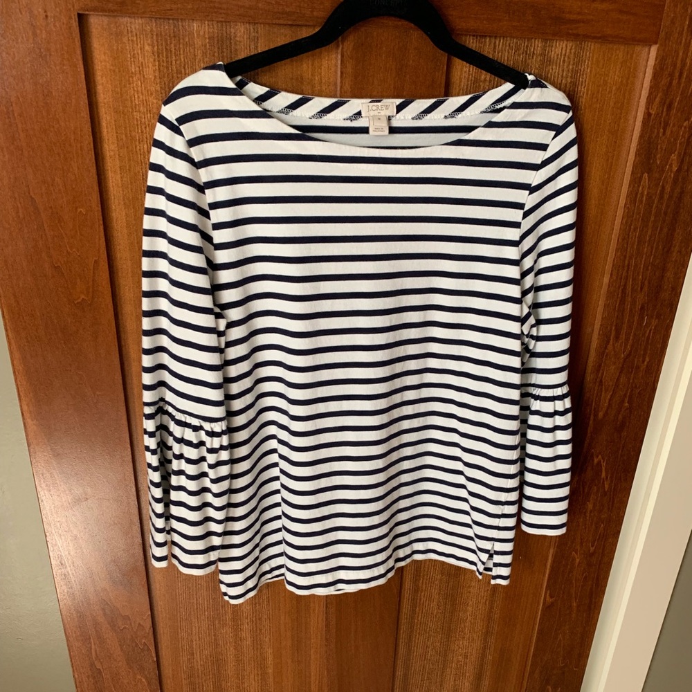 J. Crew Striped 3/4 Sleeve Top